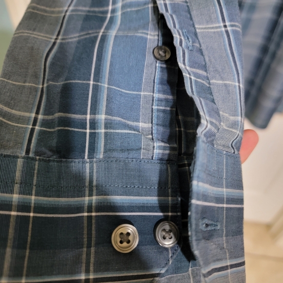 Apt. 9 Blue/White Plaid Button Up Shirt Long Sleeve Men's Size 2 XLT - Picture 3 of 8